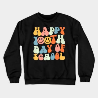 Retro Groovy 100 Days  100th Day Of School Teacher Kids Crewneck Sweatshirt